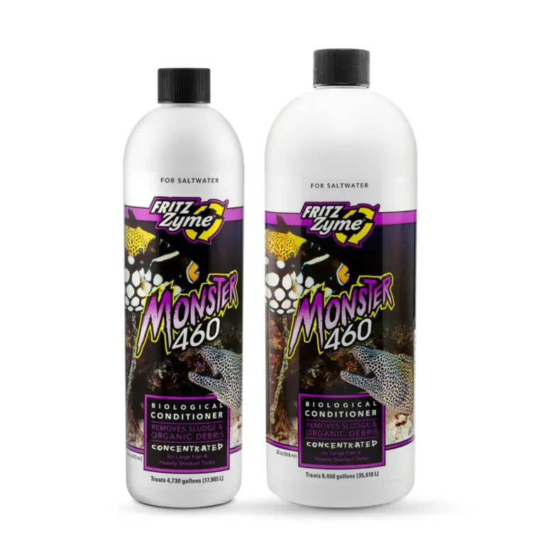 FritzZyme Monster 460, saltwater sludge cleaner, marine probiotic bacteria, reef tank bacteria cleaner, heavy bioload biological cleaner, saltwater aquarium cleaner, marine filter booster, saltwater organic waste digester, non-toxic bacteria additive, FritzZyme marine cleaner